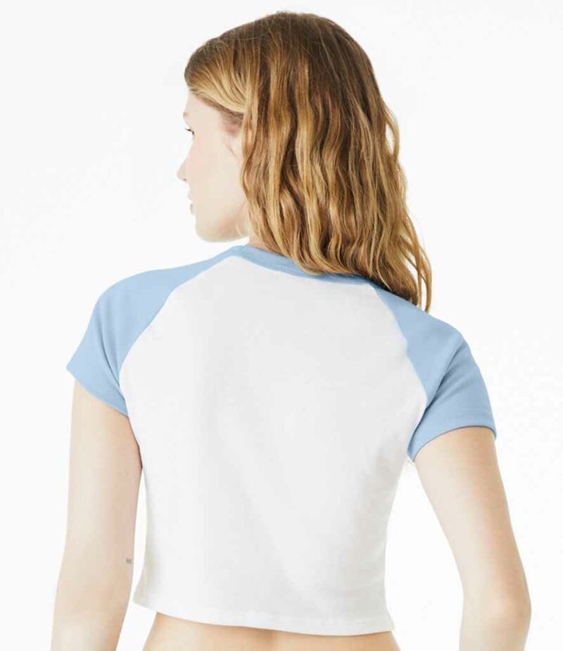 Bella Ladies Micro Rib Raglan Baby T-Shirt - Image 3